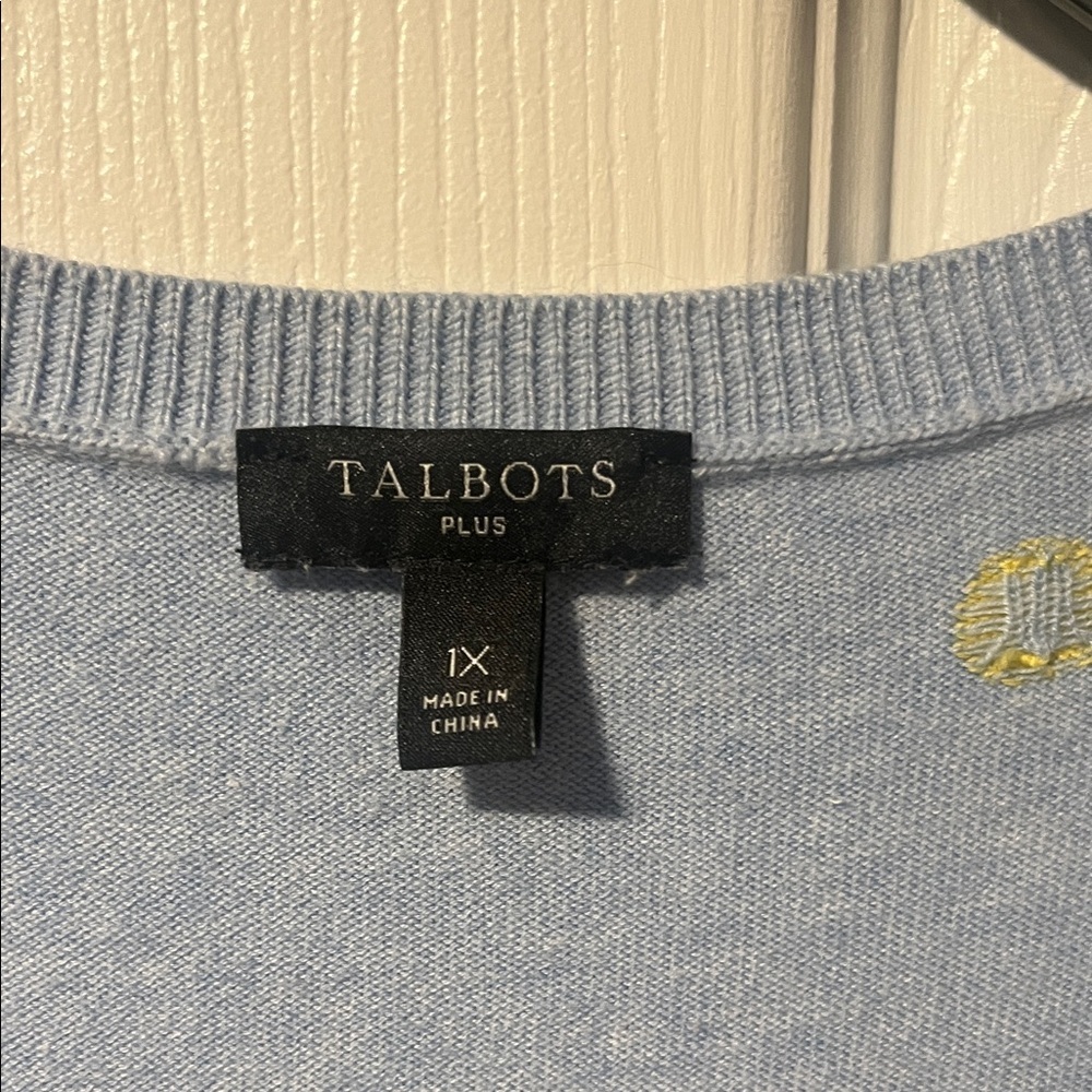 Talbots colorful polka dot button up cardigan woman’s 1X - Picture 2 of 6